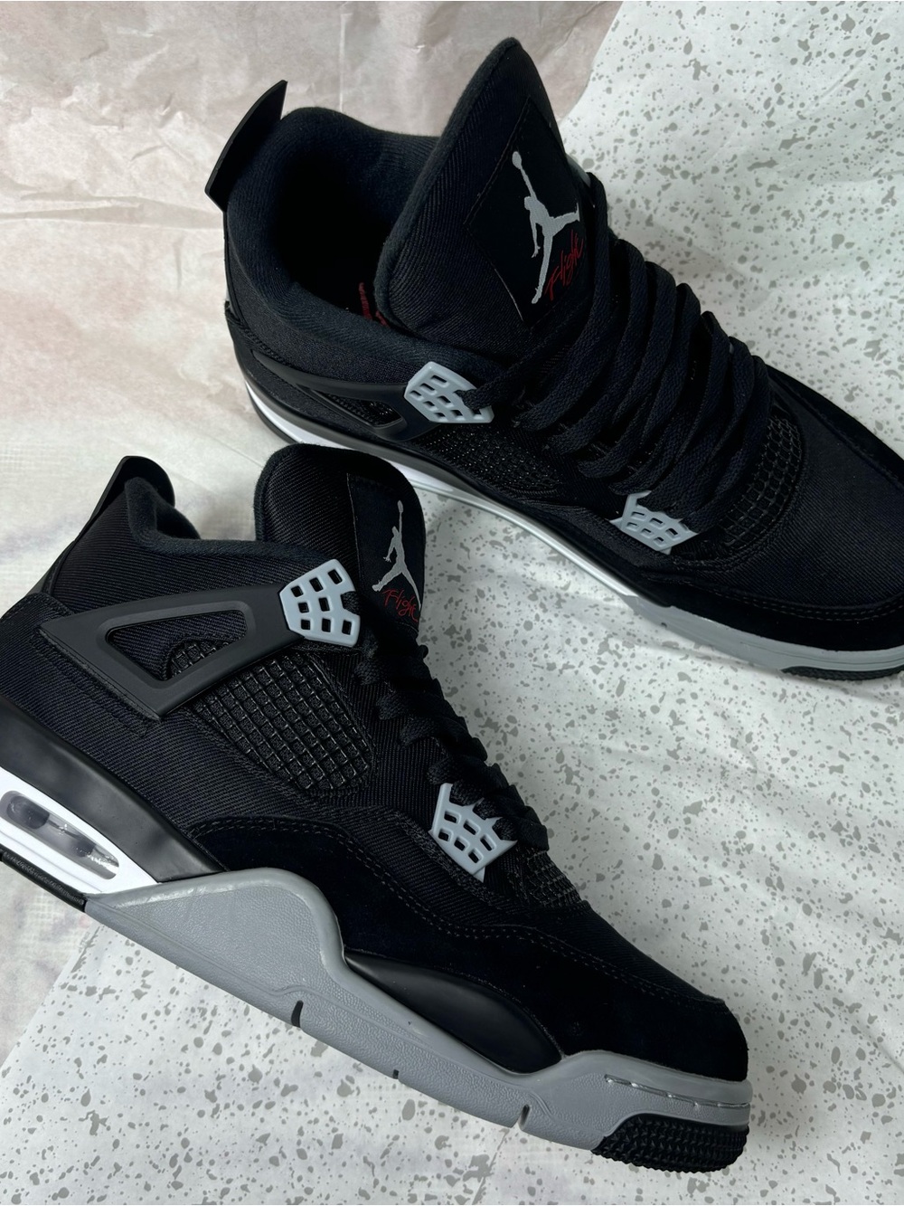 Jordan Black and Grey Men's Basketball Sneakers